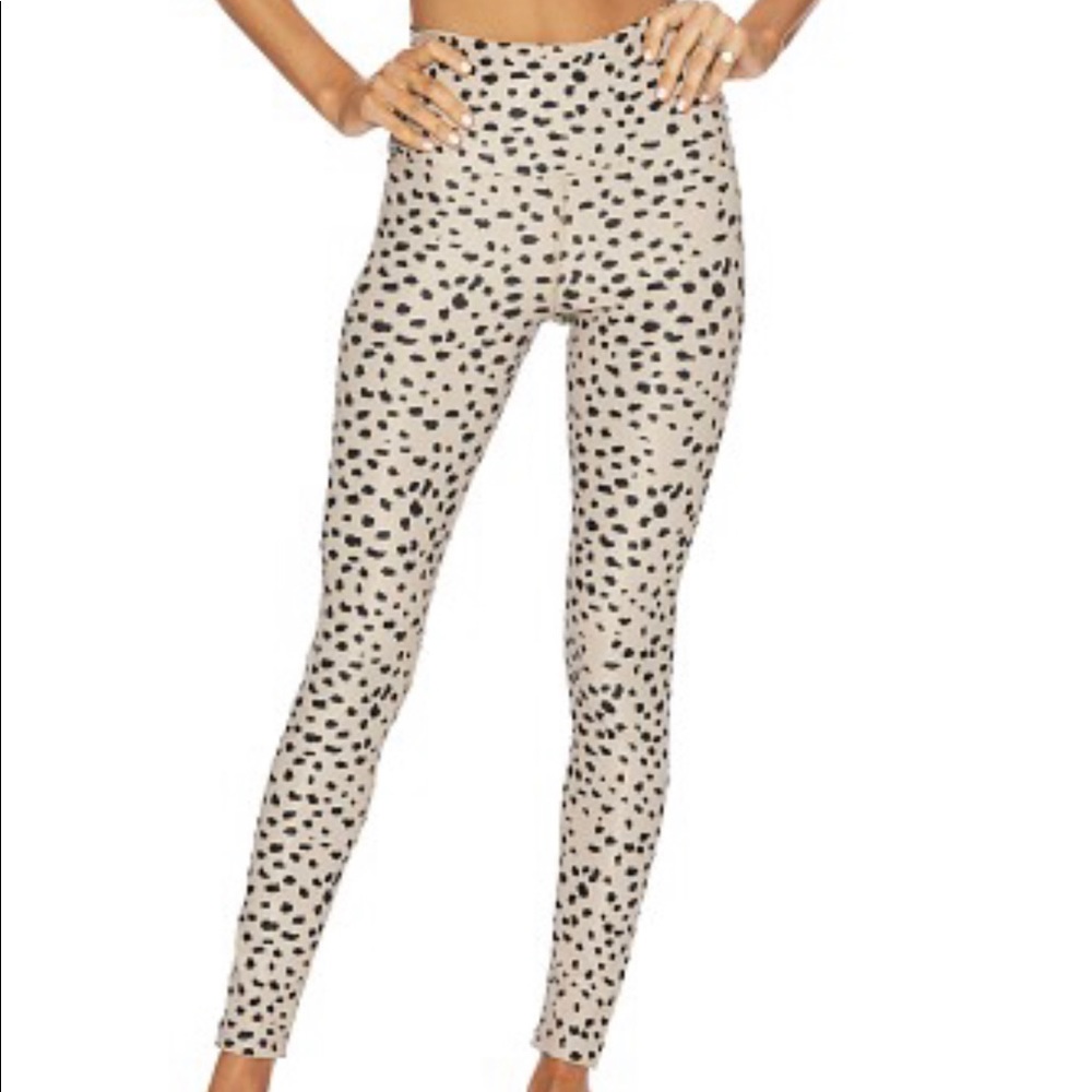 Beach Riot Ayla Ribbed Leggings Taupe Spot Size Large